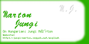 marton jungi business card